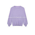 Women's Knitted Feather Yarn Crew-Neck Pullover